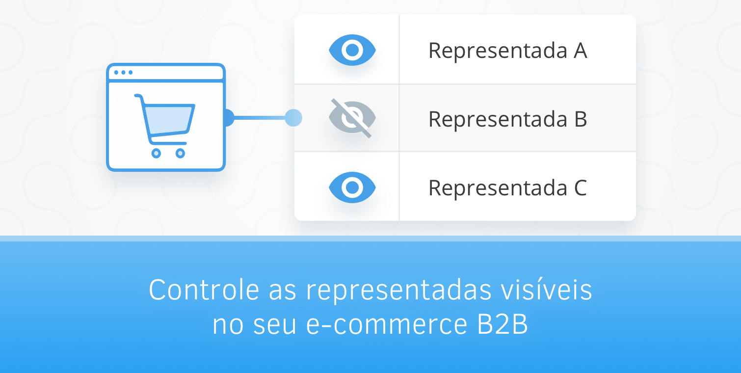 Controle as representadas visíveis no seu e-commerce B2B